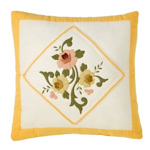 BrylaneHome Ava Embroidered Cotton 16" Square Pillow - 1 of 2