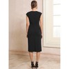 INSPIRE CHIC Women's Sheath Sleeveless Boat Neck Ruched Midi Formal Work Dresses - 4 of 4
