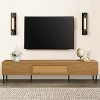 KTMBDW Modern TV Stand for 80 inch TV,Modern Mid Century Entertainment Center with Storage,Media Console Table 3 Cabinet , Wooden Living Room,Brown - 2 of 4