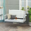 PAGED Patio Porch Swing with Armrests,Wood Bench Swing with Slatted Backrest for Patio Backyard,Garden - 2 of 4