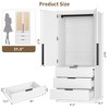 Armoire Wardrobe Closet, 69.5" Wood Cabinet with 3 Drawers, Hanging Rod, 2 Rattan Doors, Large Clothing Storage for Bedroom - 2 of 4