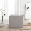 Teddy Fabric Waved Arm Chair with Metal Arm Decorations, Accent Chair for Living Room, Bedroom, Office - 3 of 4