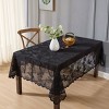 HLC.ME Butterfly Floral Patterned Scalloped, Wrinkle Resistant, Lace Fabric Table Cloth for Round and Rectangle Tables - 3 of 4