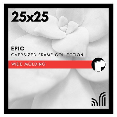 Americanflat 25x25 Picture Frame  - Epic Collection - Square Picture Frame with Engineered Wood - Wide Photo Frames for Wall display - Black