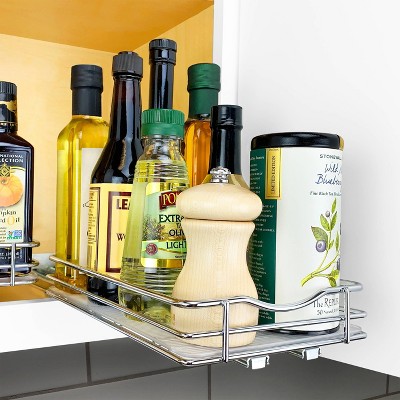 Lynk Professional Slide Out Spice Rack Upper Cabinet Organizer - 6" Wide: Chrome-Plated Kitchen Storage, Pull Out System — фото 4