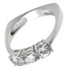 Slickblue Polished Sterling Silver Three-Stone Ring with Clear CZ, Classic Engagement or Anniversary Jewelry, Size 9 & 10 - 3 of 3