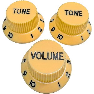 AxLabs Strat-Style Knob Kit with Black Lettering (3) - 1 of 1