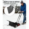 Snow Pusher with Wheels, Heavy Duty Steel Blade, Adjustable Angle & Height Handle for Effortless Driveway Snow Removal - 3 of 4