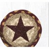 Earth Rugs Burgundy Star Coaster – 5"x5" Braided Jute with Primitive Americana Star Print for Rustic Farmhouse Decor - 2 of 3