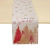 Unique Bargains Christmas Table Runner Gold Tone-Trimmed Christmas Tree Linen 72"x13" 1 Pc - 4 of 4