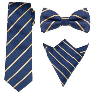 INSPIRE CHIC Men's Self-tied Pre-tied Bowtie Pocket Square Tie Sets - 1 of 4