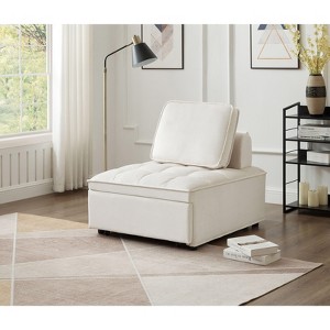 NicBex Couches for Living Room Armless Convertible Sleeping Single Sofa Bed Velvet Upholstered Couch with Removable Back for Apartment - 1 of 4