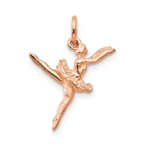Black Bow Jewelry 14k Rose Gold Small 3D Ballerina Pendant Charm - 1 of 4