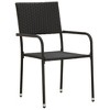 vidaXL Patio Dining Set Garden Outdoor Wicker Conversational Set PE Rattan - Black 6 Items - 4 of 4