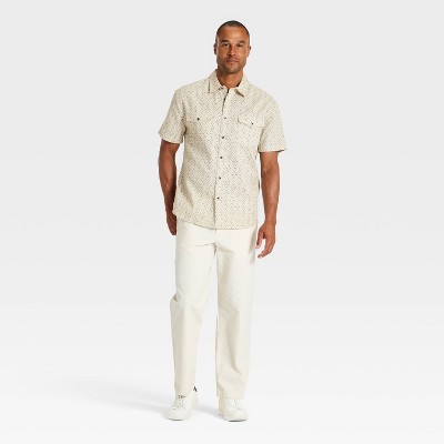 Мужские рубашки Goodfellow & Co Men's Short Sleeve Western Button-Up Shirt - Goodfellow & Co™ Cream S — фото 3