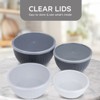 Elle Decor 4 Pc Plastic Storage Container Set with Lid Dishwasher Freezer & Microwave Safe Includes 32 oz 23 oz 16 oz and 8 oz Bowls Anti-Slip Base - 4 of 4