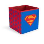 Ukonic DC Comics Superman Logo Storage Bin Cube Organizer | 11 Inches