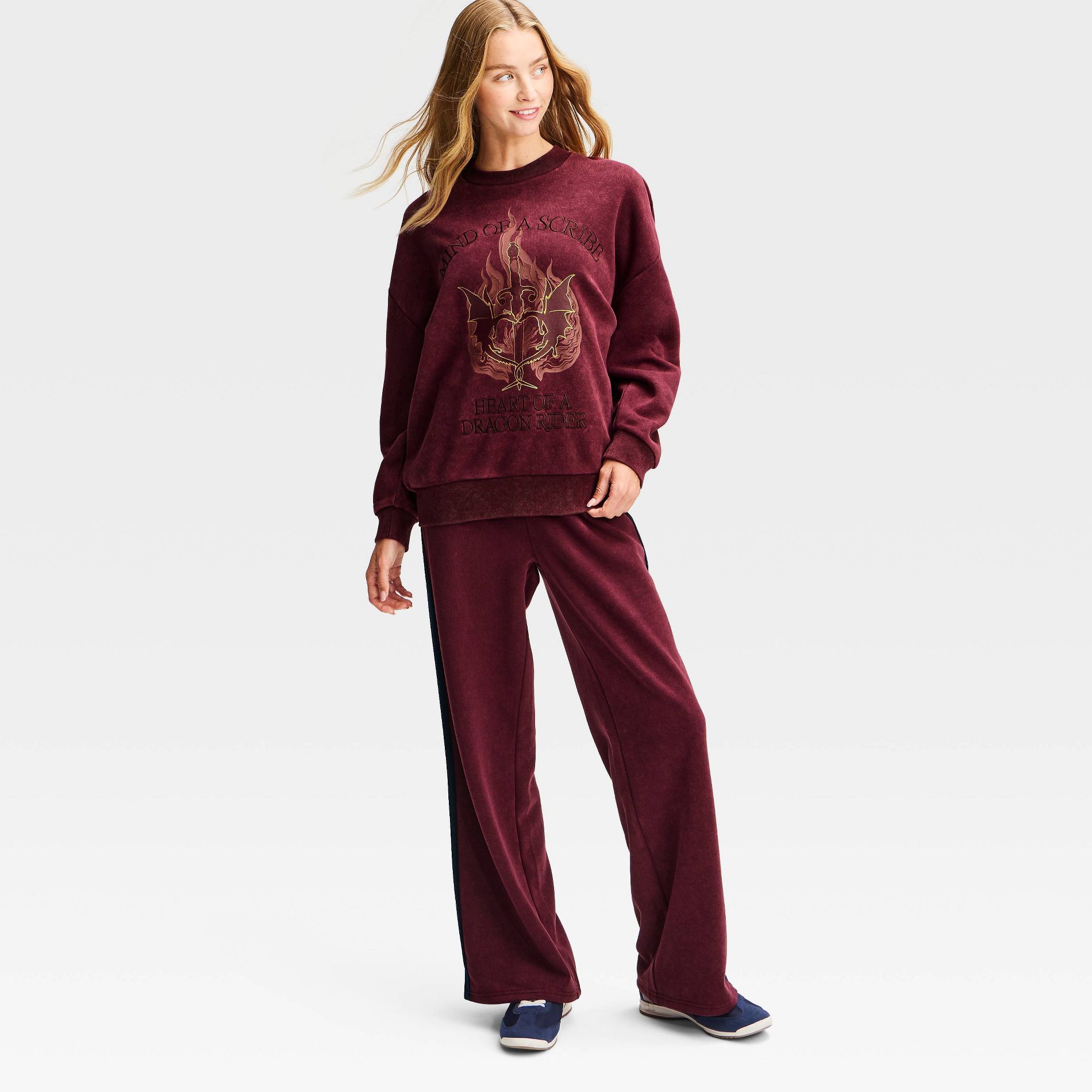 Women's Fourth Wing Fleece Graphic Sweatpants - Maroon