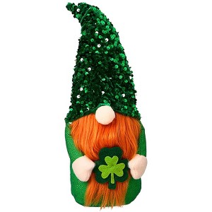 The Lakeside Collection St Patrick's Gnome Plush Shelf Sitter with Sequin Hat - 1 of 2