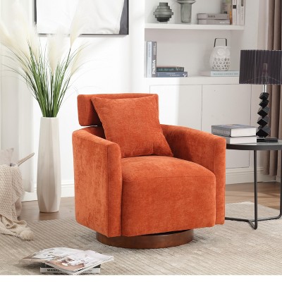 27.17"W Modern Swivel Chenille Upholstered Accent Chair, Comfortable 360 Degrees Armchair - ModernLuxe