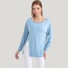Anna-Kaci Active Women's Long Sleeve Pullover Top with Cutout Scoop Neck and Side Slit Hem - 3 of 4