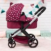 Bayer: Pram Xeo - Burgundy, White Stars, Unicorn - Dolls Up to 18", Shoulder Bag, Convertible to Pushchair, Foldable, Kids Toy, Ages 3+ | - 4 of 4