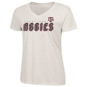 NCAA Texas A&M Aggies Women's Oatmeal V-Neck T-Shirt - 1 of 3