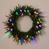 Nearly Natural 24" Pre-Lit Artificial Luxembourg Pine Christmas Wreath with Multicolored Bulb LED Lights - 4 of 4