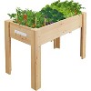 47"x30"x22" Raised Garden Bed, Natural Color Elevated Wooden Planter Box for Growing Vegetables, Flowers, Outdoor Patio & Backyard Planting Bed - 2 of 4