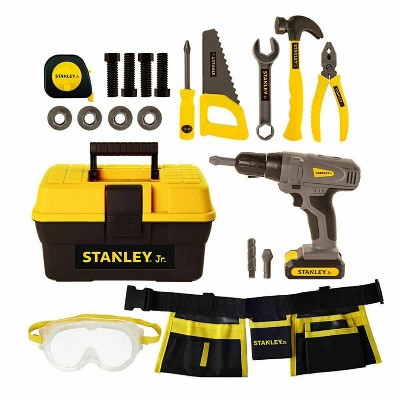 Stanley Jr. Front Loader Kit & 7 Piece Tool Set | Real Tools for Kids