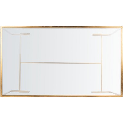 Gold Rectangular Metal and Glass Transitional Coffee Table