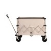 Foldable Steel Wagon Carts With All-Terrain Wheels And Drink Holders,Outdoor Utility Wagon For Camping Shopping Sports Fishing -The Pop Home - 2 of 4