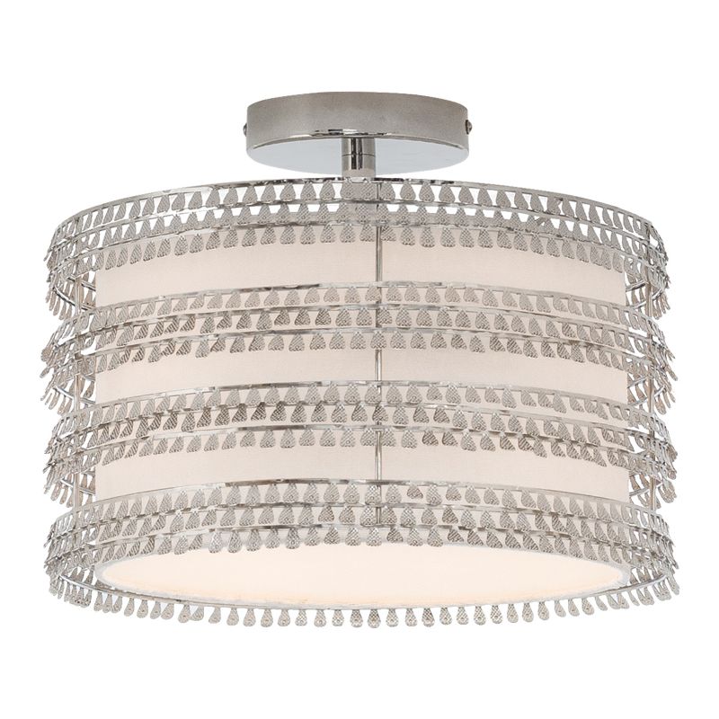 13.37&#34; Quigley Drum Shade with Charms Ceiling Light Silver - River of Goods, 1 of 10