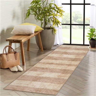 Fulvari Modern Easy Area Rug Machine Washable Non-Slip Low Pile Stripe Pattern Rug for Living Room Bedroom Entryway