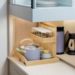 LunaLulinlk Under Sink Organizers and Storage 22½" W x 21" D, 2 Tier Pull Out Cabinet Organizer with Soft Close - 1 of 4