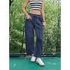 Women's Wide Leg Long Sweatpants Summer Fall Casual Drawstring High Waisted Loose Baggy Sweat Pants Active Pants with Pockets - 2 of 4