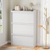 Shoe Cabinet with 3 Flip Drawers, Wooden Shoe Organizer Cabinet with Adjustable Shelf, Shoe Storage for Entryway - 2 of 4
