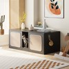 FUFU&GAGA Black Cat Cabinet Double Door Dual Space Magnetic Sisal Cabinet Door Separate Litter Collector Minimalist Modern Style - 2 of 4