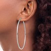 Black Bow Jewelry 2mm Sterling Silver, Extra Large Round Hoop Earrings, 65mm (2 1/2 In) - 3 of 4
