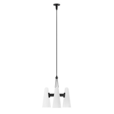 Beacon Opal Black Glass 3-Light Pendant Light