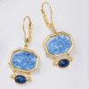 Ross-Simons Italian Tagliamonte Blue Venetian Glass Intaglio and Lapis Drop Earrings in 18kt Gold Over Sterling - 3 of 4