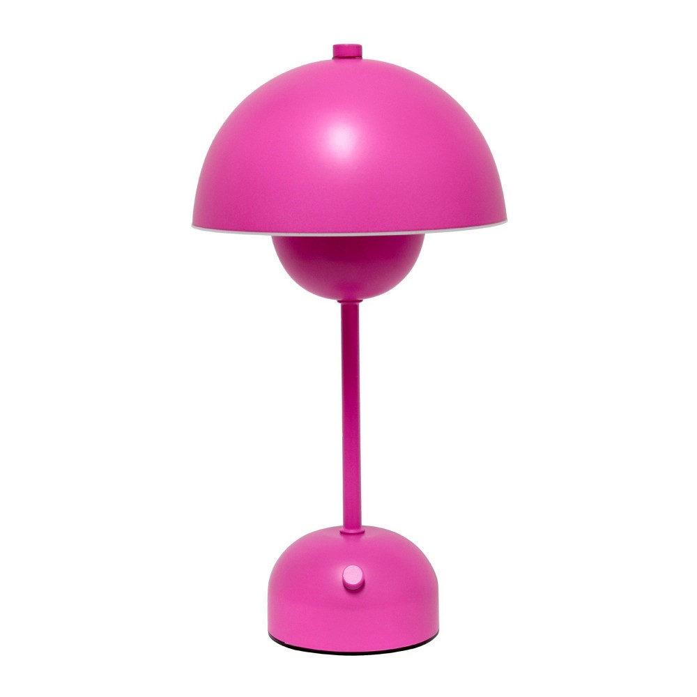 Simple Designs 11.8" Mushroom Magic Dimming (Includes LED Light Bulb) Touch Stick Lamp Portable and Rechargeable Hot Pink