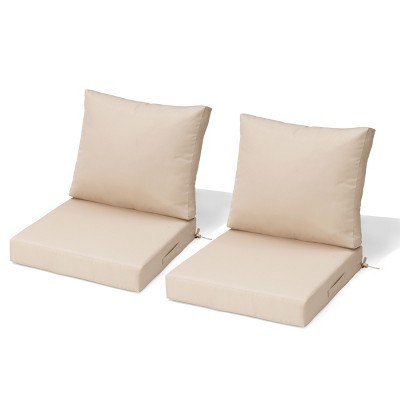 Pellebant Outdoor Deep Seat Cushion Set 24 x 24 Inch Polyester Fabric Patio Furniture Cushions with Removable Cover for Chair Sofa Couch