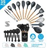 NewHome "35-Piece Kitchen Utensil Set with Spatulas, Tongs, Turner, Spoons, Cups, Egg Whisk & Holder" Black - 3 of 4
