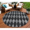 Charcoal Geometric Washable Indoor Outdoor Area Rug - 2 of 4