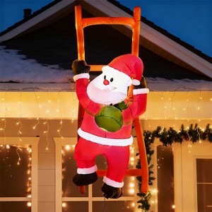 Joyfy 6 FT Christmas Inflatable Outdoor Decoration, Climbing Santa Hanging Inflatable with Built-in LEDs for Xmas Party Indoor Outdoor Yard Lawn Décor - 1 of 4