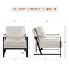 Yaheetech Set of 2 Retro Upholstered Lounge Arm Chairs with Metal Arms, Removable Seat & Back Cushion - 3 of 4