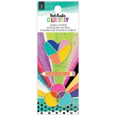 Vicki Boutin Color Study Enamel Stickers, 3pcs