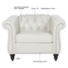 NicBex 84.65" Chesterfield Sofa with Rolled Arm, Modern PU Leather 3 Seater Sofa Couch, Upholstered Vintage Couch for Living Room - 2 of 4
