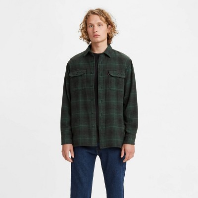 Levi's® Men's Plaid Flannel Long Sleeve Button-Down Shirt - Green S